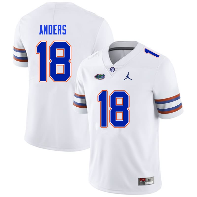 Men's NCAA Florida Gators Jack Anders #18 Stitched Authentic Nike White College Football Jersey CYJ8765EN